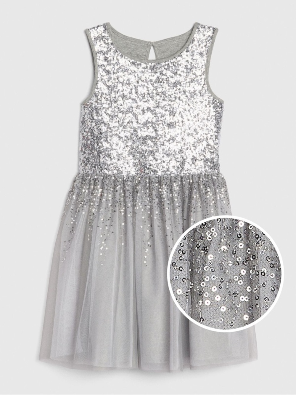 Gap Silver Sequin Sparkle Dress size 6